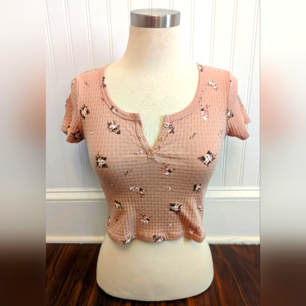 Floral Cropped Shirt Wild Fable Size XS